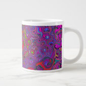 Psychedelic Groovy Magenta Retro Liquid Swirl Jumbo-Tasse (Rechts)