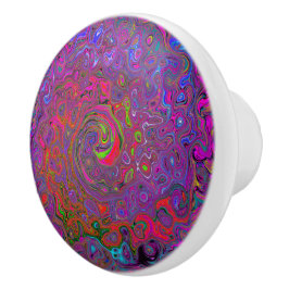 Psychedelic Groovy Magenta Retro Liquid Swirl Keramikknauf