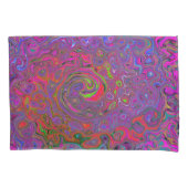 Psychedelic Groovy Magenta Retro Liquid Swirl Kissenbezug (Vorderseite)