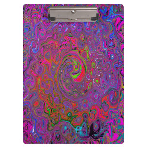 Psychedelic Groovy Magenta Retro Liquid Swirl Klemmbrett