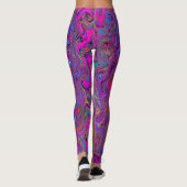 Psychedelic Groovy Magenta Retro Liquid Swirl Leggings (Rückseite)