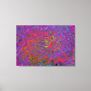 Psychedelic Groovy Magenta Retro Liquid Swirl Leinwanddruck