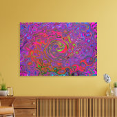 Psychedelic Groovy Magenta Retro Liquid Swirl Leinwanddruck (Insitu (Wohnzimmer))