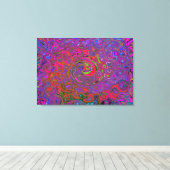 Psychedelic Groovy Magenta Retro Liquid Swirl Leinwanddruck (Insitu (Holzboden))