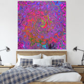 Psychedelic Groovy Magenta Retro Liquid Swirl Leinwanddruck (Insitu (Schlafzimmer))