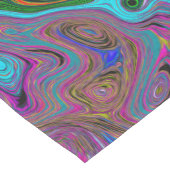 Psychedelic Groovy Magenta Retro Liquid Swirl Mittelgroßer Tischläufer (Ecke)