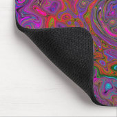 Psychedelic Groovy Magenta Retro Liquid Swirl Mousepad (Ecke)