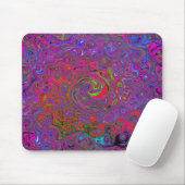Psychedelic Groovy Magenta Retro Liquid Swirl Mousepad (Mit Mouse)