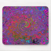 Psychedelic Groovy Magenta Retro Liquid Swirl Mousepad (Vorne)
