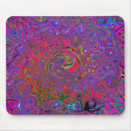 Psychedelic Groovy Magenta Retro Liquid Swirl Mousepad