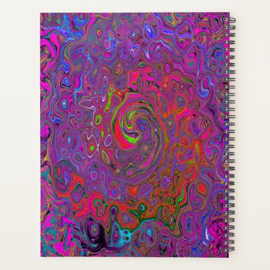 Psychedelic Groovy Magenta Retro Liquid Swirl Planer (Rückseite)
