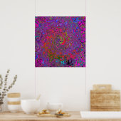 Psychedelic Groovy Magenta Retro Liquid Swirl Poster (Küche)