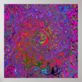 Psychedelic Groovy Magenta Retro Liquid Swirl Poster (Vorne)