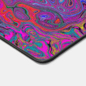 Psychedelic Groovy Magenta Retro Liquid Swirl Schreibtischunterlage (Ecke)