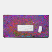 Psychedelic Groovy Magenta Retro Liquid Swirl Schreibtischunterlage (Tastatur & Maus)