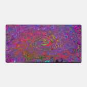 Psychedelic Groovy Magenta Retro Liquid Swirl Schreibtischunterlage (Vorderseite)