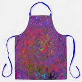 Psychedelic Groovy Magenta Retro Liquid Swirl Schürze (Vorderseite)