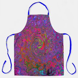 Psychedelic Groovy Magenta Retro Liquid Swirl Schürze