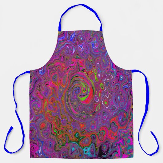 Psychedelic Groovy Magenta Retro Liquid Swirl Schürze (Vorderseite)