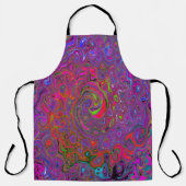 Psychedelic Groovy Magenta Retro Liquid Swirl Schürze (Vorderseite)