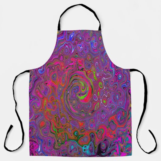 Psychedelic Groovy Magenta Retro Liquid Swirl Schürze (Vorderseite)