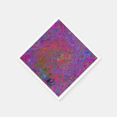Psychedelic Groovy Magenta Retro Liquid Swirl Serviette (Ecke)
