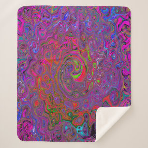 Psychedelic Groovy Magenta Retro Liquid Swirl Sherpadecke