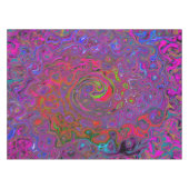 Psychedelic Groovy Magenta Retro Liquid Swirl Tischdecke (Vorderseite (Horizontal))
