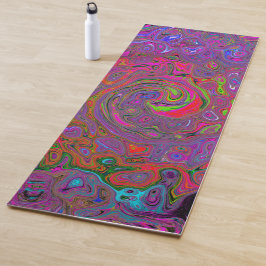 Psychedelic Groovy Magenta Retro Liquid Swirl Yogamatte