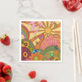Psychedelic Groovy Retro Paper Party Napkins Serviette (Beispiel)