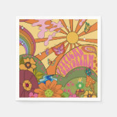 Psychedelic Groovy Retro Paper Party Napkins Serviette (Vorderseite)