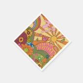 Psychedelic Groovy Retro Paper Party Napkins Serviette (Ecke)