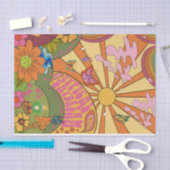 Psychedelic Groovy Retro Tissue Paper Seidenpapier (Handwerk)