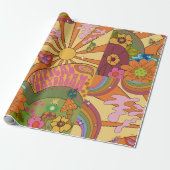 Psychedelic Groovy Retro Wrapping Paper Geschenkpapier (Ungerollt)