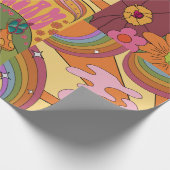 Psychedelic Groovy Retro Wrapping Paper Geschenkpapier (Ecke)