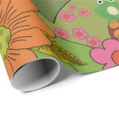 Psychedelic Groovy Retro Wrapping Paper Geschenkpapier (Rolleneckpunkt)