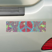 Psychedelic Groovy Trippy Peace Sign Autoaufkleber (Auf Auto)