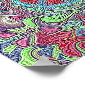 Psychedelic Groovy Trippy Peace Sign Poster (Ecke)