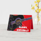 Psychedelic Guitar Geburtstagskarte Karte (Gelbe Blume)