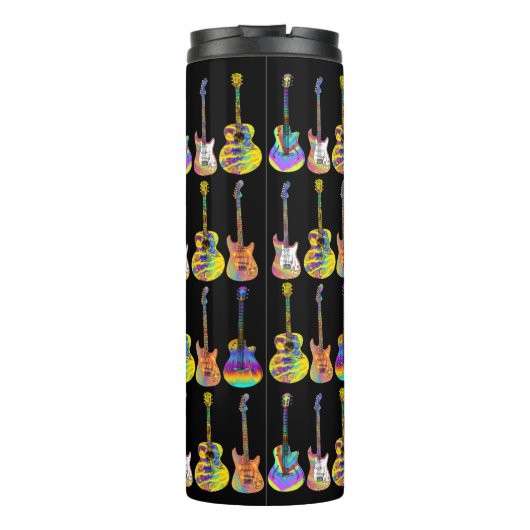 Psychedelic Guitar Pop Art Personalized Thermosbecher (Rückseite)