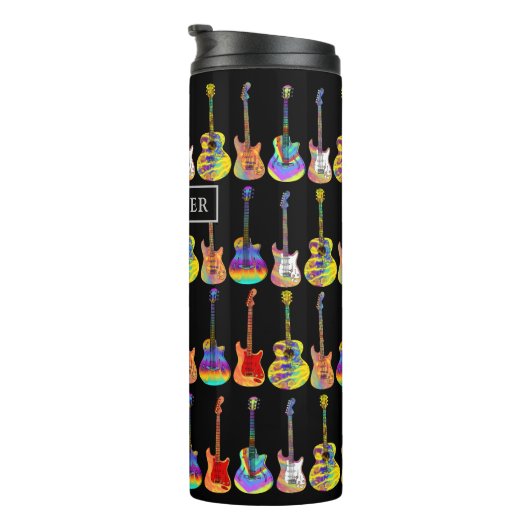 Psychedelic Guitar Pop Art Personalized Thermosbecher (Nach rechts gedreht)