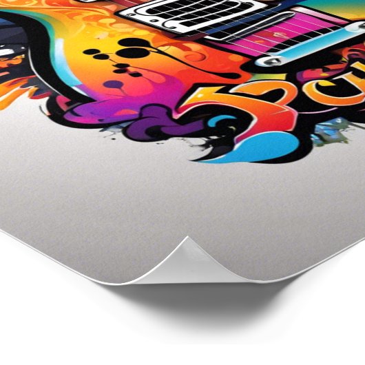Psychedelic Guitar Poster (Ecke)