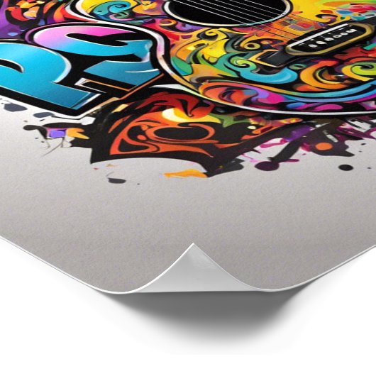 Psychedelic Guitar Poster (Ecke)