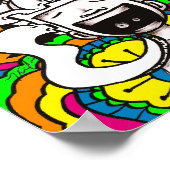 Psychedelic Happy Brain Poster (Ecke)