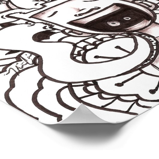 Psychedelic Happy Brain Poster (Ecke)