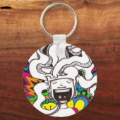 Psychedelic Happy Brain Schlüsselanhänger (Vorderseite)