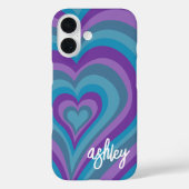 Psychedelic Hearts Calligrafy Script Name Lila Case-Mate iPhone Hülle (Rückseite)