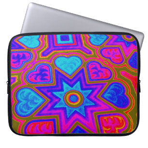 Psychedelic Hearts Elektronik-Tasche Laptopschutzhülle