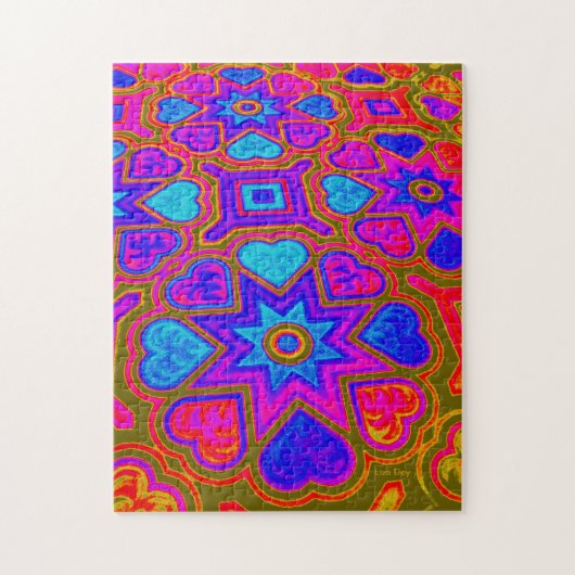 Psychedelic Hearts Jigsaw Puzzle (Vertikal)