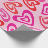 Psychedelic Hearts Liebe Valentinstag Geschenkpapier (Ecke)